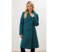 Petite Double Breasted Coat M&Co Teal 8