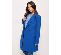 M&Co Women's Petite Double Breasted Midi Tailored Coat in Cobalt | Size: 8
