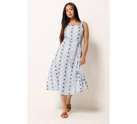 M&Co Women's Petite Embroidered Cotton Dress in White | Size: 14 M&Co White 14