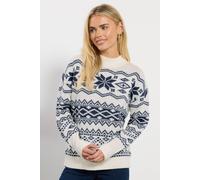 M&Co Women's Petite Fairisle Knit Jumper in Ivory | Size: 10-12 M&Co Ivory 10-12
