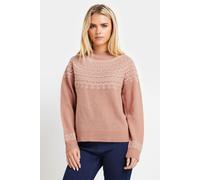 Petite Fairisle Knit Jumper M&Co Pink 12-14