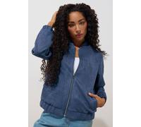 M&Co Petites Petite Navy Faux Suede Bomber Jacket - Women's