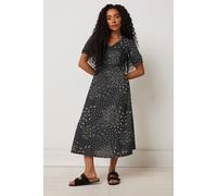 Petite Floral Midi Dress M&Co Black 12