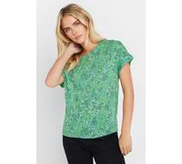M&Co Petites Petite Floral Print T-Shirt - Women's Green