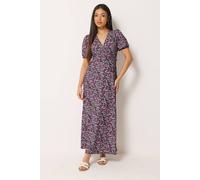 M&Co Petite Ditsy Floral Print Maxi Wrap Dress - Women's Pink
