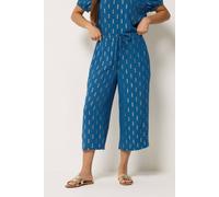 M&Co Women's Petite Foil Detail Cropped Trousers in Dark Blue | Size: 18 M&Co Dark Blue 18