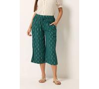 M&Co Women's Petite Foil Detail Cropped Trousers in Teal | Size: 8 M&Co Teal 8