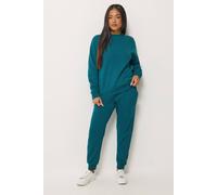 M&Co Women's Petite Jumper & Cuffed Joggers Set in Teal | Size: 12 M&Co Teal 12