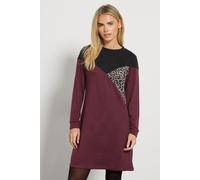 M&Co Women's Petite Leopard Print Dress in Dark Red | Size: 14 M&Co Dark Red 14