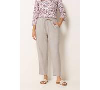 M&Co Women's Petite Linen Joggers in Natural | Size: 8 M&Co Natural 8
