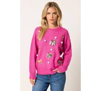 M&Co Women's Petite Novelty Sequin Jumper in Bright Pink | Size: 10-12 M&Co Bright Pink 10-12