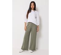 M&Co Women's Petite Pintuck Trousers in Light Khaki | Size: 8