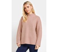 M&Co Women's Petite Premium Funnel Neck Jumper in Pink | Size: 12-14 M&Co Pink 12-14
