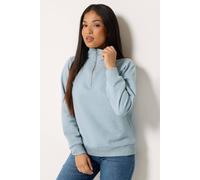 M&Co Women's Petite Quarter Zip Sweatshirt in Light Blue | Size: 18 M&Co Light Blue 18