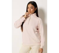 M&Co Women's Petite Quarter Zip Sweatshirt in Light Pink | Size: 18 M&Co Light Pink 18