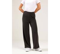 M&Co Women's Petite Ribbed Wide Leg Trousers in Chocolate | Size: 18