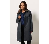 M&Co Women's Petite Single Breasted Mac Coat in Dark Navy | Size: 12