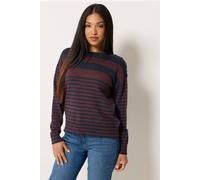 M&Co Women's Petite Stripe Button Detail Jumper | Size: 12/14