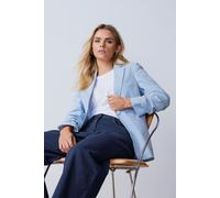 Petite Stripe Seersucker Blazer M&Co Blue 10