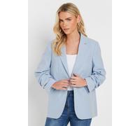 Petite Stripe Seersucker Blazer M&Co Blue 16