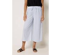 M&Co Women's Petite Stripe Wide Leg Culottes in Light Blue | Size: 10 M&Co Light Blue 10