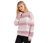 M&Co Womens Petite Striped Space Dye Jumper - Women's Pink