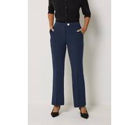 M&Co Women's Petite Tailored Bootcut Trousers in Dark Navy | Size: 12
