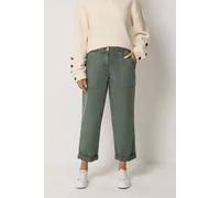 M&Co Women's Petite Tapered Carpenter Trousers in Olive | Size: 12