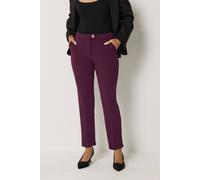 M&Co Women's Petite Tapered Tailored Trousers in Purple | Size: 16