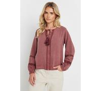 M&Co Women's Petite Tie Neck Blouse in Pink | Size: 10 M&Co Pink 10