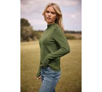 Petite Turtle Neck Jumper M&Co Dark Olive 10-12