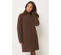 M&Co Women's Petite Turtle Neck Tunic Jumper in Chocolate | Size: 12-14 M&Co Chocolate 12-14