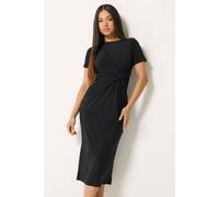 M&Co Women's Petite Twist Front Maxi Dress in Black | Size: 18
