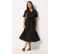 M&Co Petite Utility Shirt Dress - Women's Black