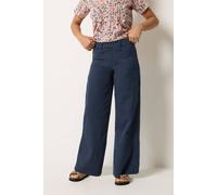 M&Co Women's Petite Wide Leg Jeggings in Indigo | Size: 8 M&Co Indigo 8