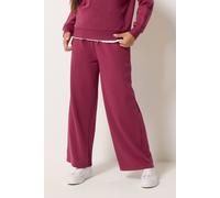 M&Co Women's Petite Wide Leg Joggers in Dark Red | Size: 16 M&Co Dark Red 16