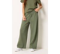 M&Co Women's Petite Wide Leg Joggers in Olive | Size: 12 M&Co Olive 12