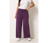 M&Co Women's Petite Wide Leg Joggers in Plum | Size: 10
