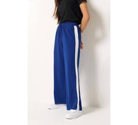 M&Co Women's Petite Wide Leg Side Stripe Trousers in Cobalt | Size: 18