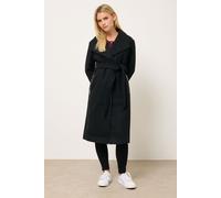 M&Co Women's Petite Wrap Coat in Black | Size: 16 M&Co Black 16