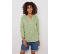 M&Co Women's Pintuck Linen Shirt in Light Green | Size: 14