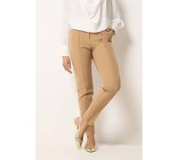 M&Co Women's Pintuck Tailored Trousers in Tan | Size: 14 M&Co Tan 14