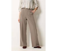 M&Co Women's Pintuck Wide Leg Trousers in Light Brown | Size: 10L M&Co Light Brown 10L