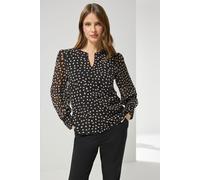 M&Co & White Polka Dot Blouse - Women's