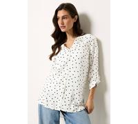 M&Co Women's Polka Dot Shirt in White | Size: 10 M&Co White 10