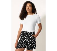 M&Co Women's Polka Dot Shorts in Black | Size: 10 M&Co Black 10