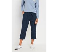 M&Co Women's Poplin Cropped Trousers in Dark Navy | Size: 16L M&Co Dark Navy 16L