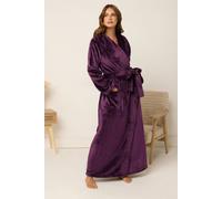 M&Co Women's Premium Dressing Gown in Burgundy | Size: 18/20