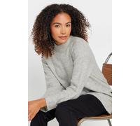 M&Co Women's Premium Funnel Neck Jumper in Grey | Size: 14-16 M&Co Grey 14-16
