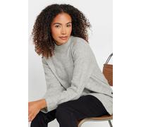 M&Co Women's Premium Funnel Neck Jumper in Grey | Size: 10-12 M&Co Grey 10-12
